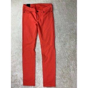 Insight Size 7 Womens Jeans Coral Color Stretch Skinny Low Rise